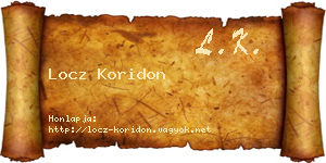 Locz Koridon névjegykártya